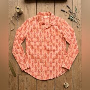 Spartina 449 Women's Peach Red Long Sleeve Button-Up Size XS
